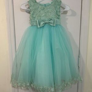 teal girls floral dress
